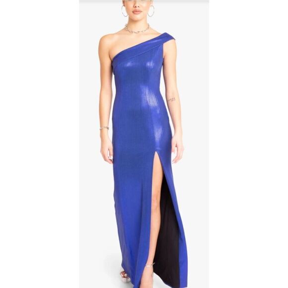 BLACK HALO DOLAN GOWN | 253947 in Sapphire Glow NWT Size 10 - Picture 5 of 10
